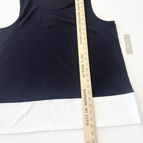 Chicos Travelers Texture Colorblock Tank Size 3 Black White Basics Elegant XL - Picture 7 of 7
